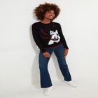 Puppy In Plaid Pullover Novelty Sweater image number null