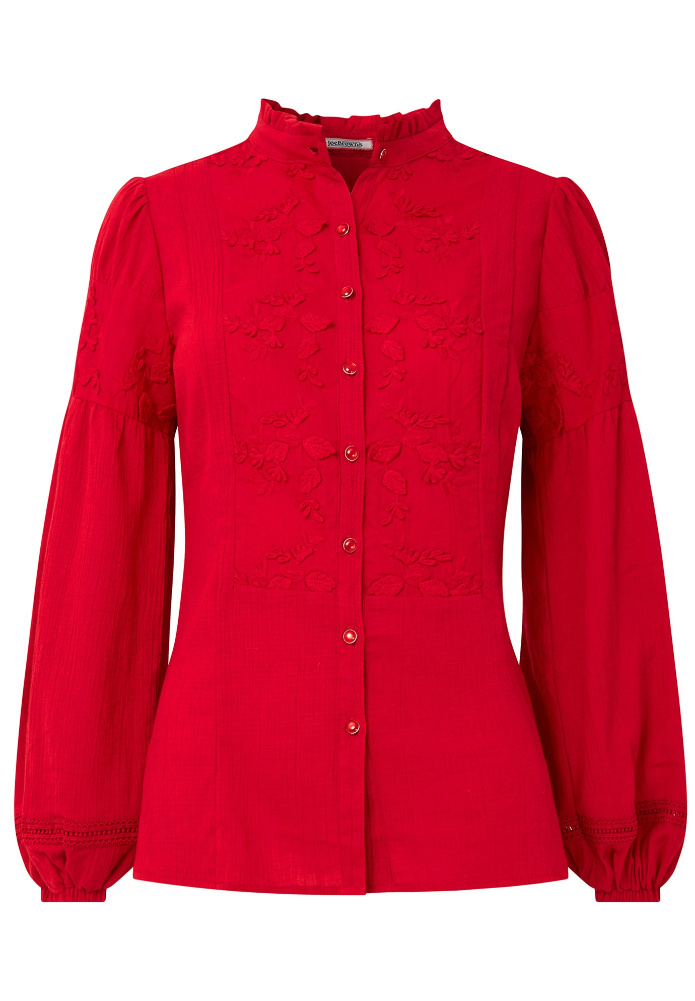 Long Balloon Sleeve Embroidered Blouse image number 4