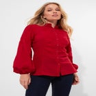 Long Balloon Sleeve Embroidered Blouse image number null