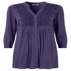Crochet Trim Pintuck Shirt image number 1