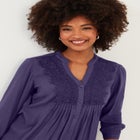 Crochet Trim Pintuck Shirt image number 4