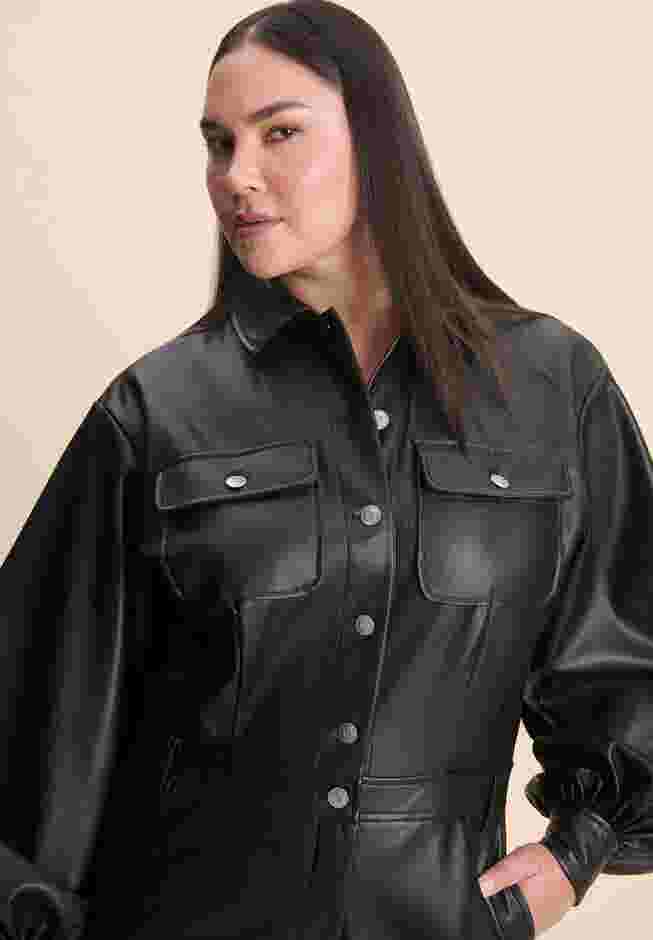 Faux Leather Straight Jumpsuit image number 1
