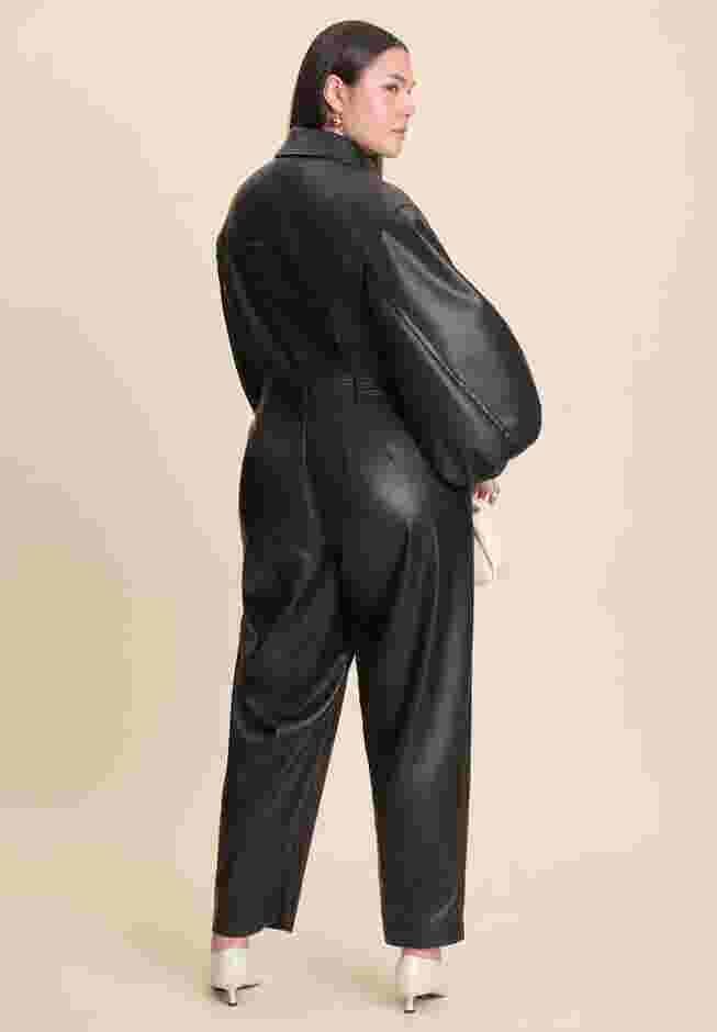 Faux Leather Straight Jumpsuit image number 3