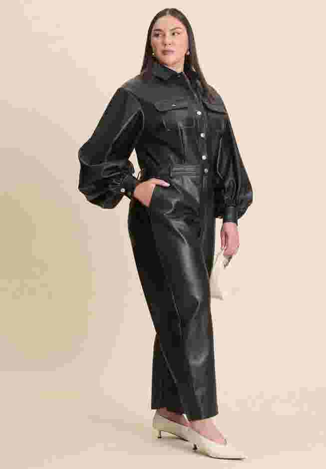 Faux Leather Straight Jumpsuit image number 0