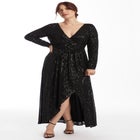 Sequin Faux Wrap Gown image number 0