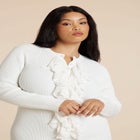 Ruffle Placket Sweater Dress image number null