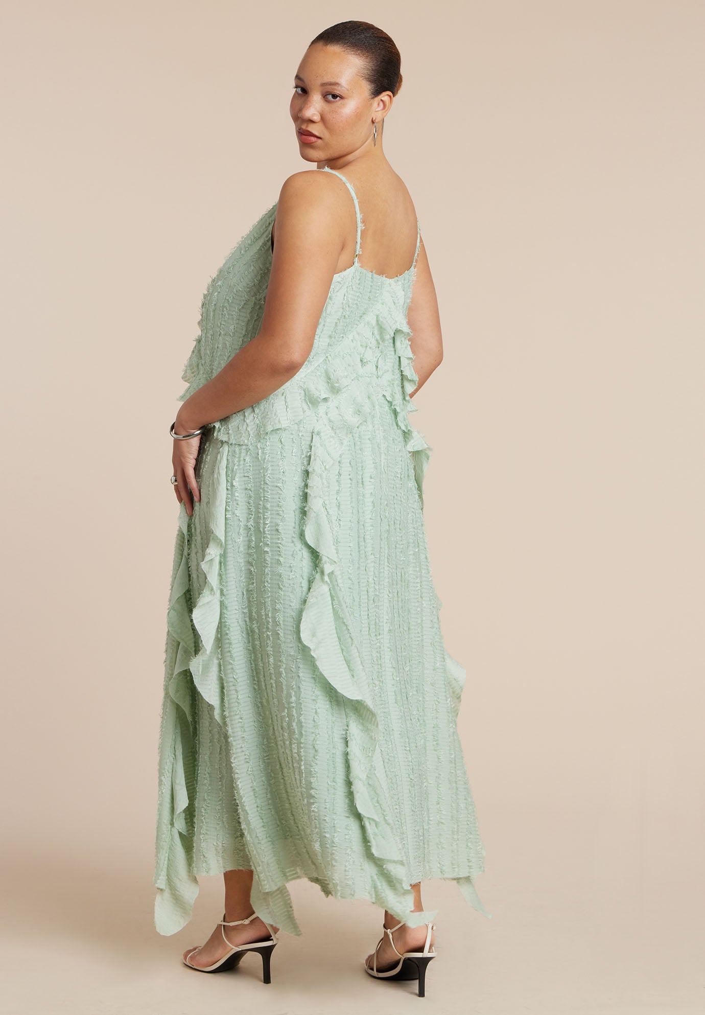 Textured Ruffle Cami Dress image number 3