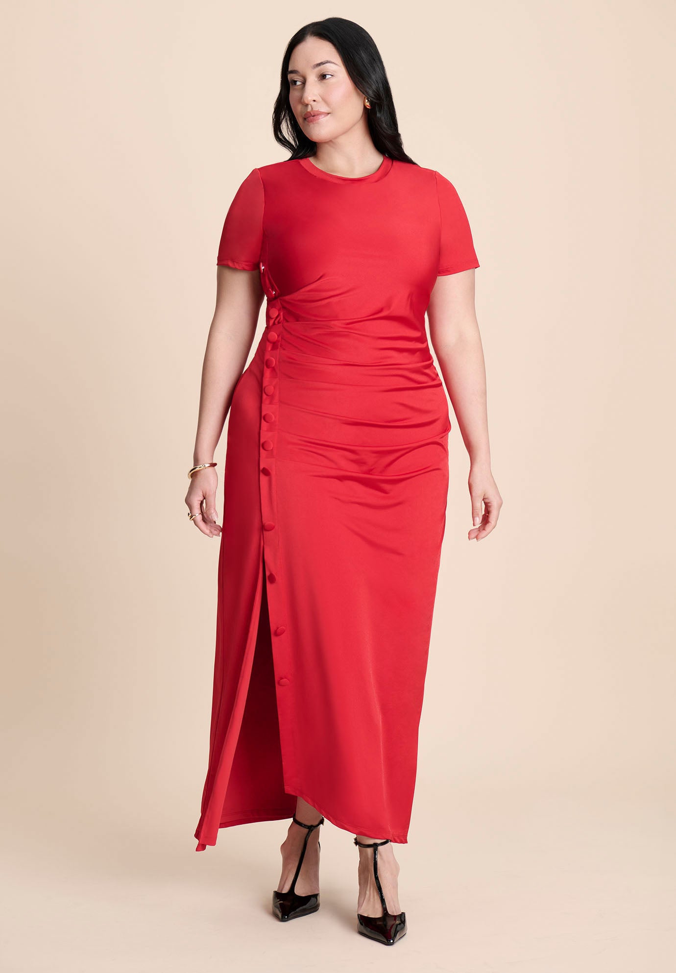 Slinky Dress W Buttons image number 1