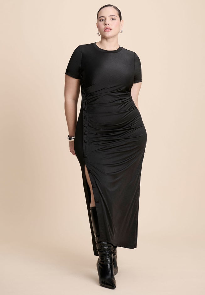 Slinky Dress W Buttons image number 1