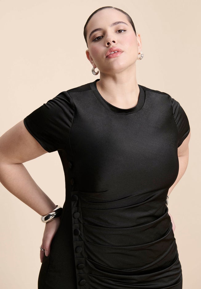 Slinky Dress W Buttons image number 3