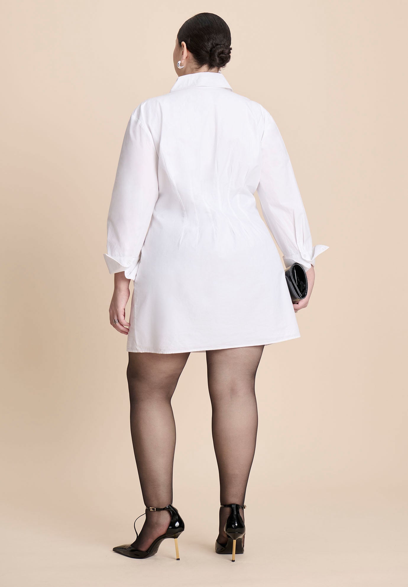 Embroidered Mini Shirt Dress image number 4