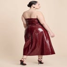 Textured Faux Leather Dress With Cup Detail image number null