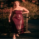 Textured Faux Leather Dress With Cup Detail image number null