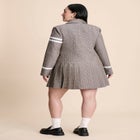 Pleated Plaid Mini Dress image number null