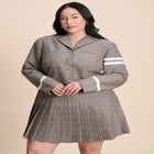 Pleated Plaid Mini Dress image number null