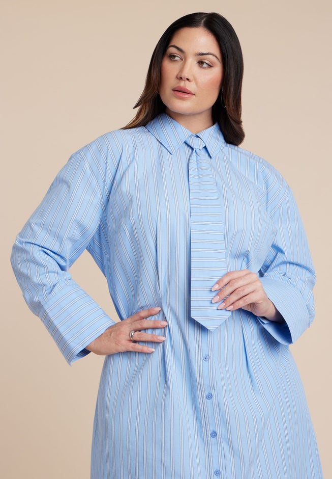 Maxi Shirt Dress With Tie image number 2