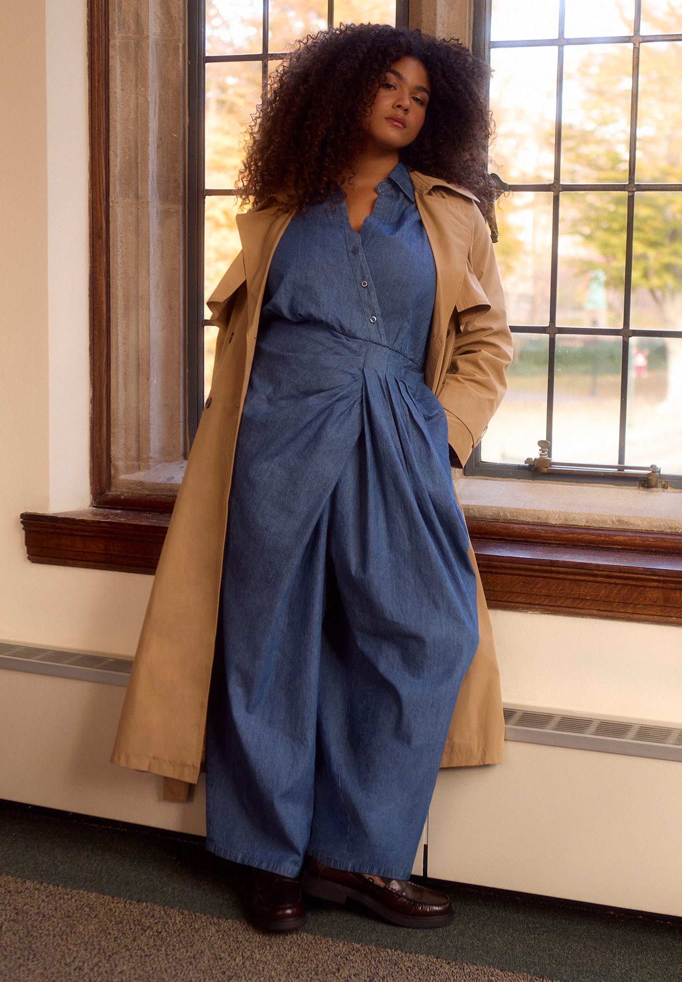 Chambray Pleated Jumpsuit image number 0