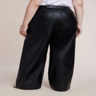 Adjustable Waist Faux Leather Wide-Leg Pant image number 2