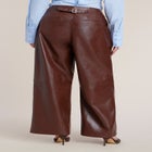 Adjustable Waist Faux Leather Wide-Leg Pant image number 2