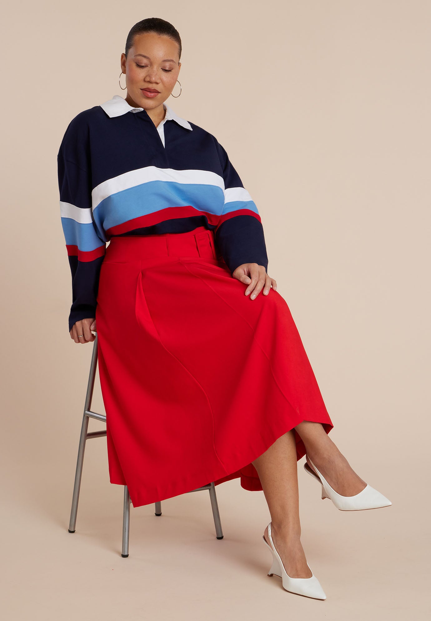 Pleated Belted Midi Skirt image number 2