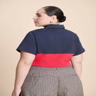 Asym Zipper Neck Polo Shirt image number null