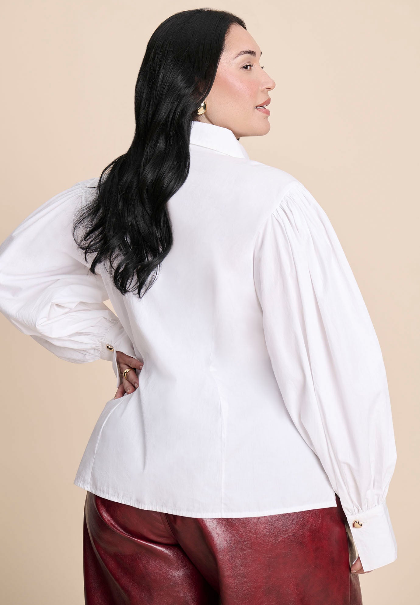 Poet Sleeve Button Up Shirt image number 1