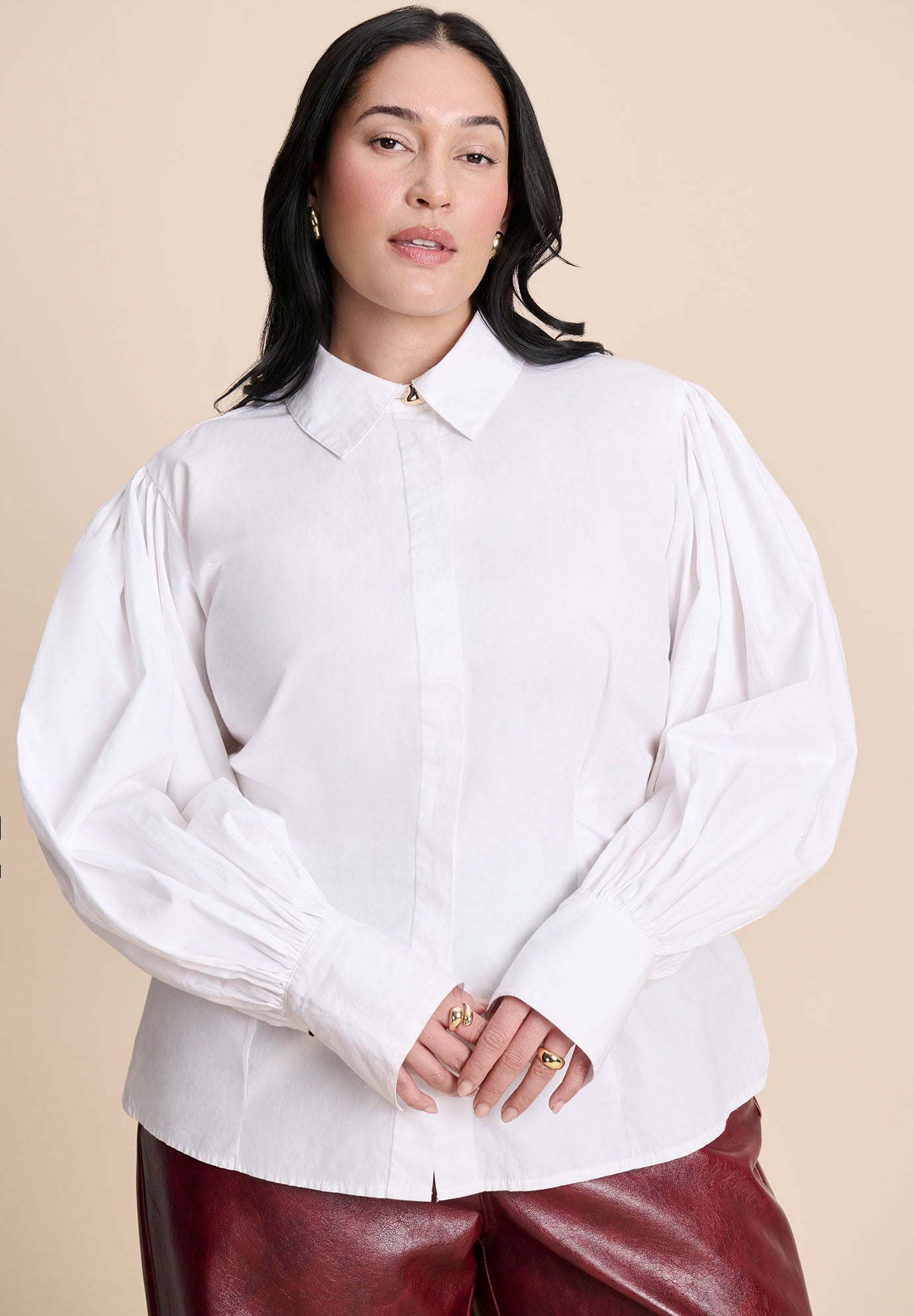 Poet Sleeve Button Up Shirt image number 0