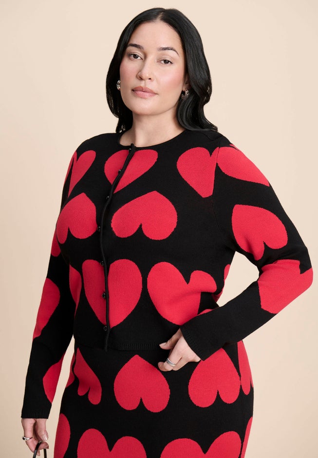 Heart Cropped Cardigan image number 1