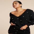 Heart Embellished Sweater image number null