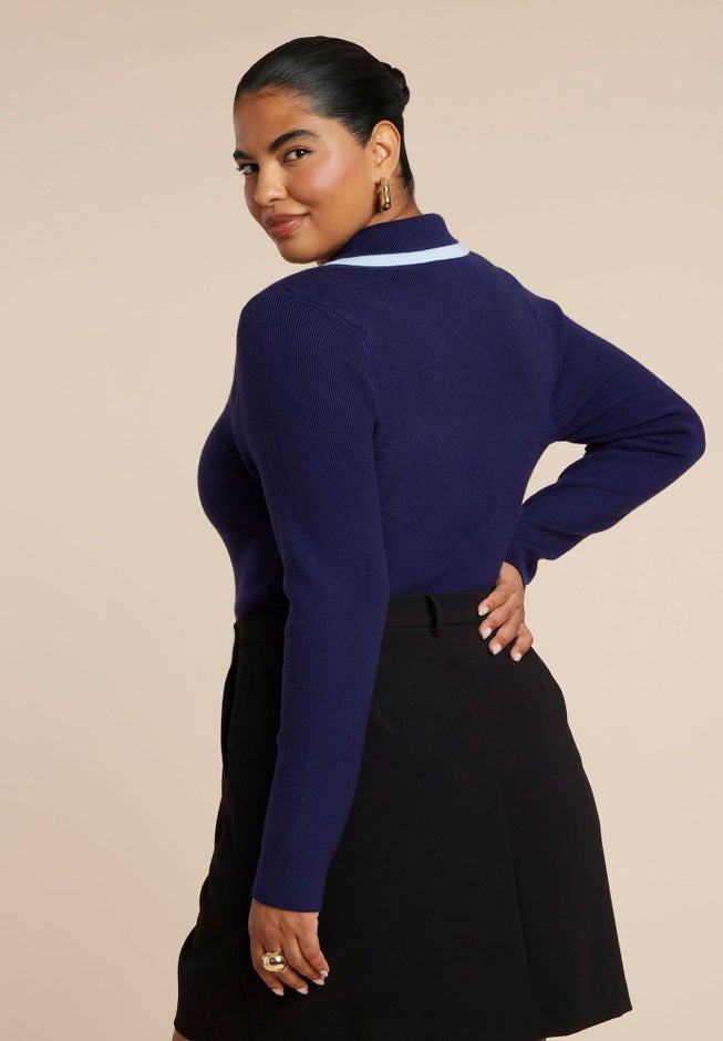 Double Collared Sweater image number 1