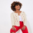 Embroidered Cable Cardigan image number 4