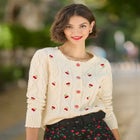 Embroidered Cable Cardigan image number 0