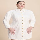 Corset Detail Denim Mini Dress image number null