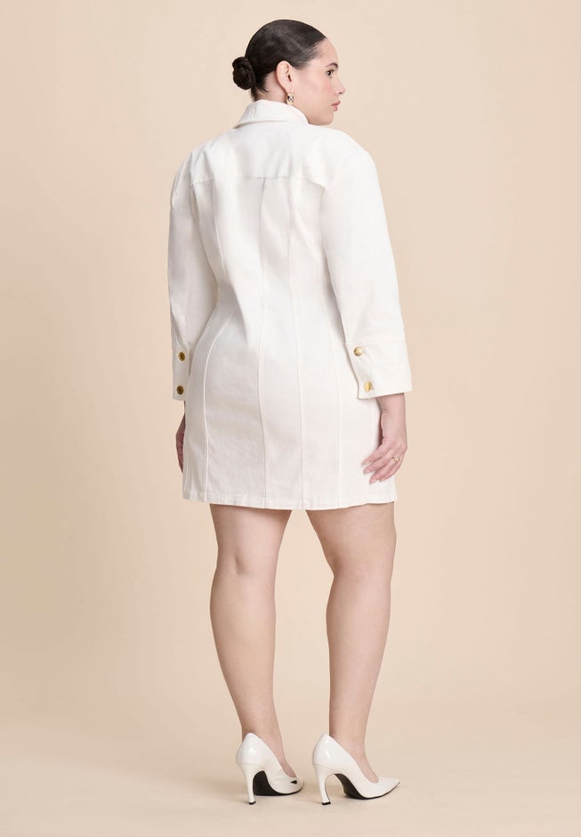 Corset Detail Denim Mini Dress image number 2