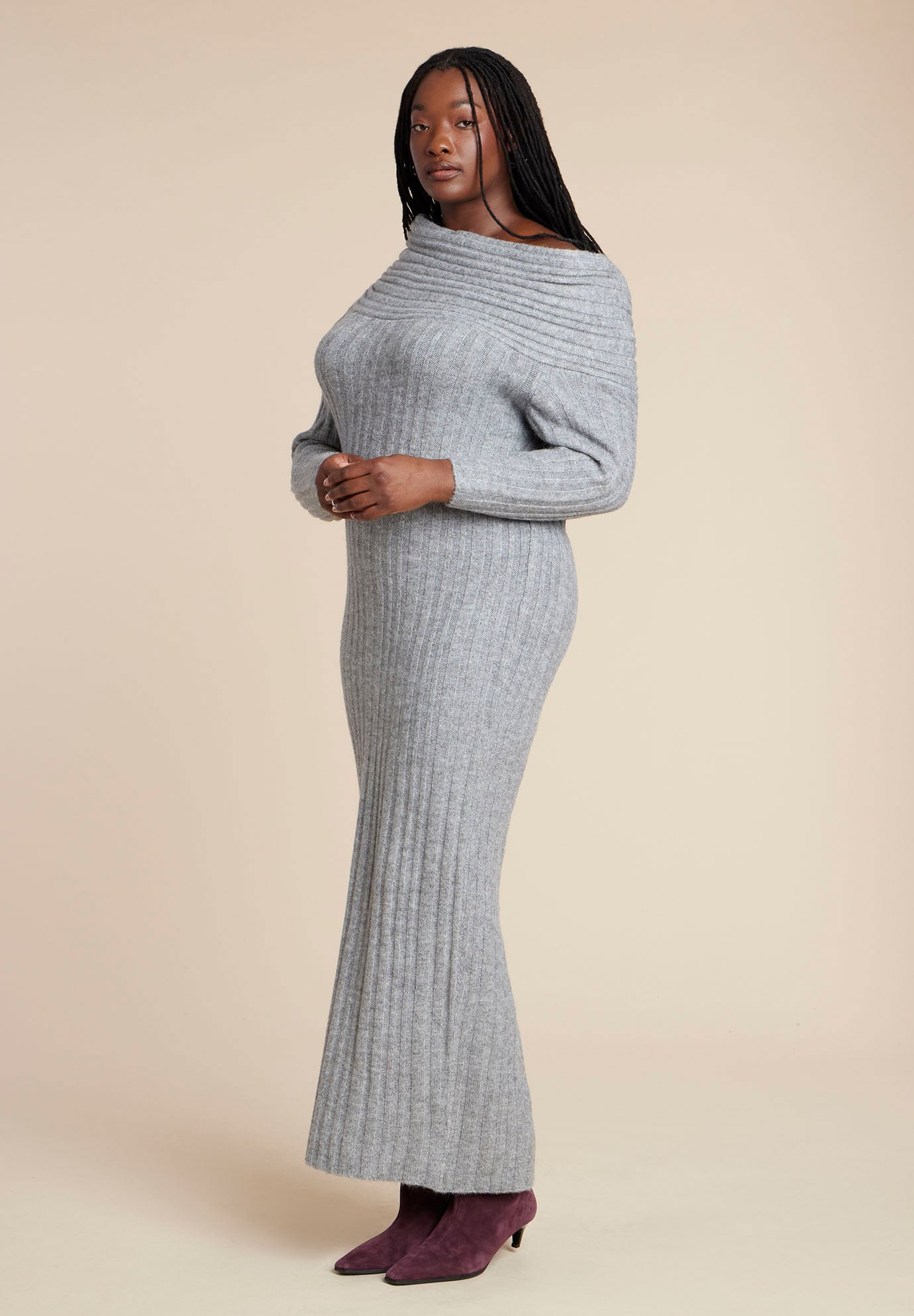 High Collar Sweater Dress image number 0