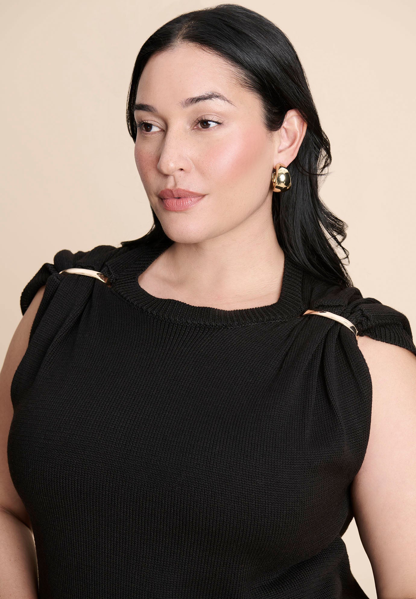 Metal Detail Sweater Dress image number 3