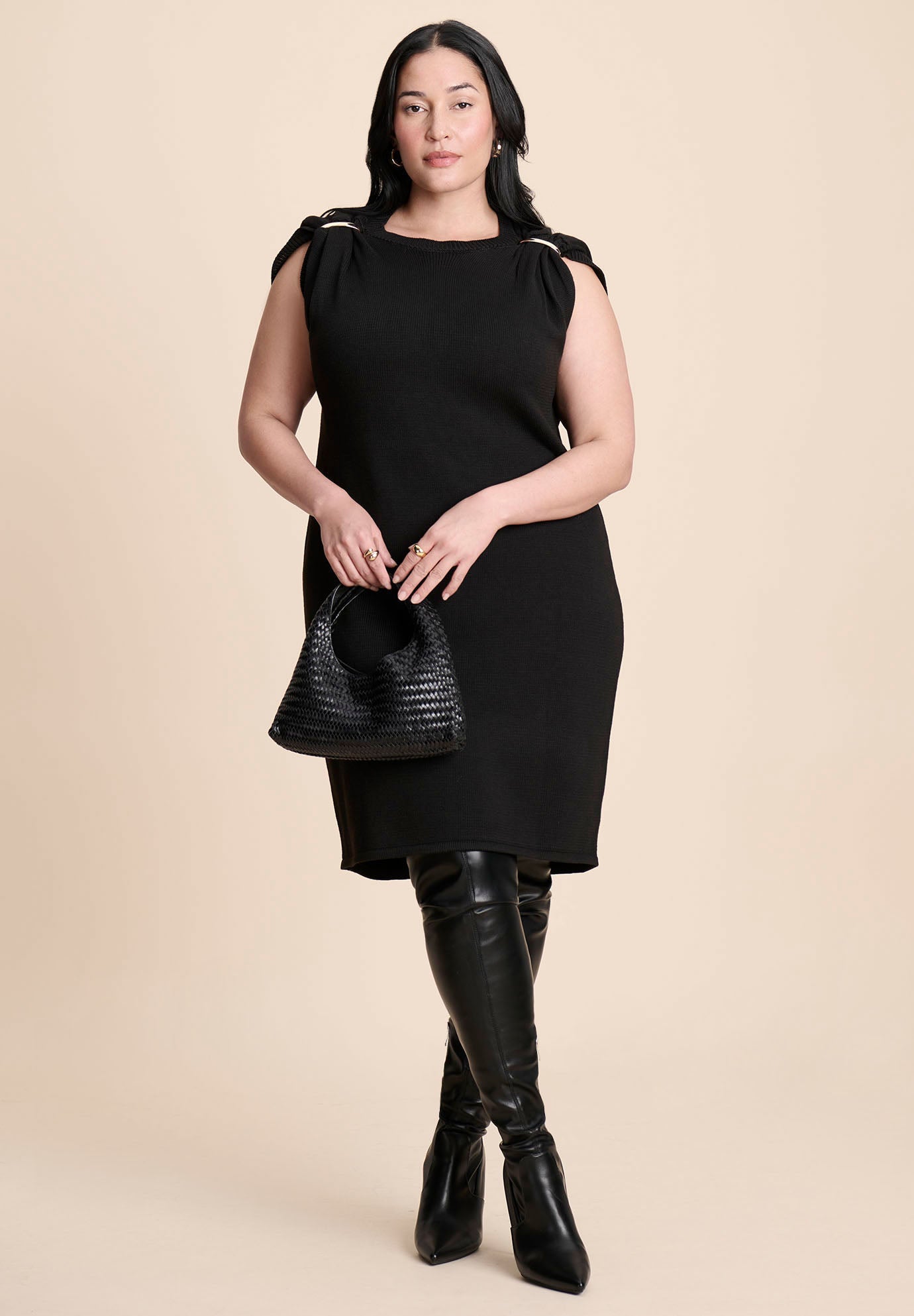 Metal Detail Sweater Dress image number 0