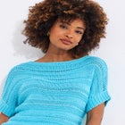 Boatneck Pointelle Sweater image number 0