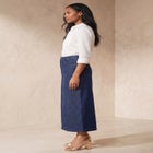 Classic Cotton Denim Midi Skirt image number null