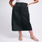 Classic Cotton Denim Midi Skirt image number null