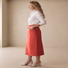 Classic Cotton Denim Midi Skirt image number null