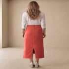 Classic Cotton Denim Midi Skirt image number null