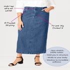 Classic Cotton Denim Midi Skirt image number null