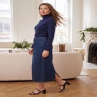 Classic Cotton Denim Midi Skirt image number 2