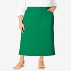 Classic Cotton Denim Midi Skirt image number null