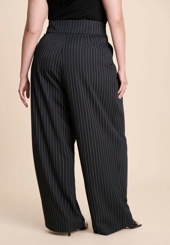 Corset Pinstripe Wide Leg Trouser image number 1