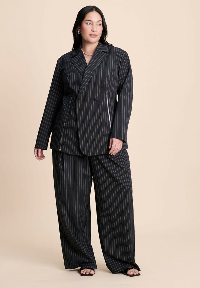 Corset Pinstripe Wide Leg Trouser image number 2