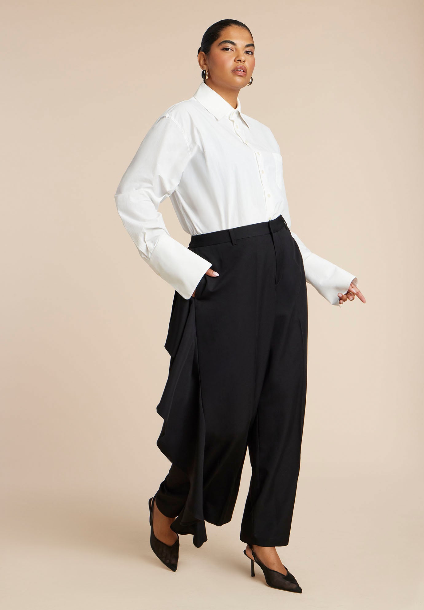 Wide Leg Pant With Drape image number 0