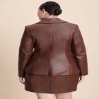 Faux Leather Split Hem Jacket image number null