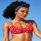 Shirred Scoop Underwire Bikini Top image number null